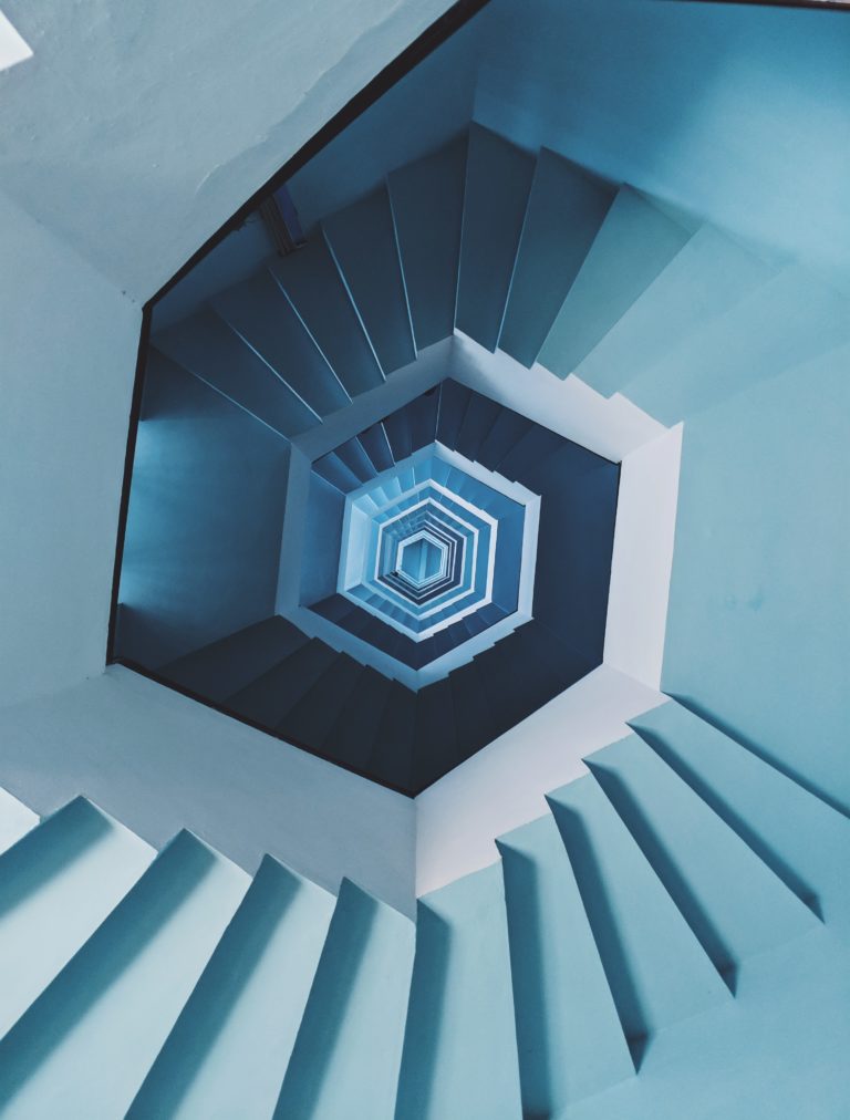Hexagonal staircase seen from above